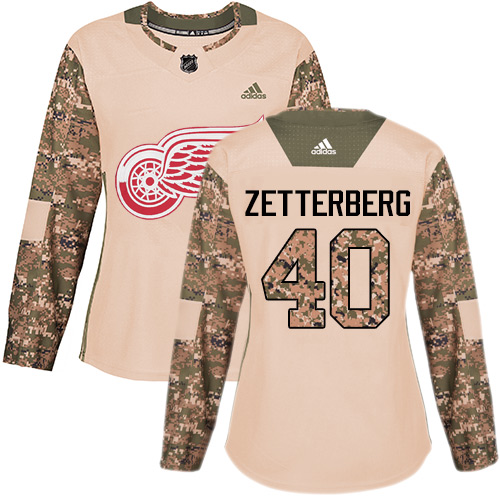 Adidas Red Wings #40 Henrik Zetterberg Camo Authentic Veterans Day Women's Stitched NHL Jersey